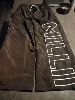 Brown windbreaker Pants with Letter Graphics ( baggy fit )
