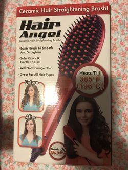 Ceramic hair straightening brush