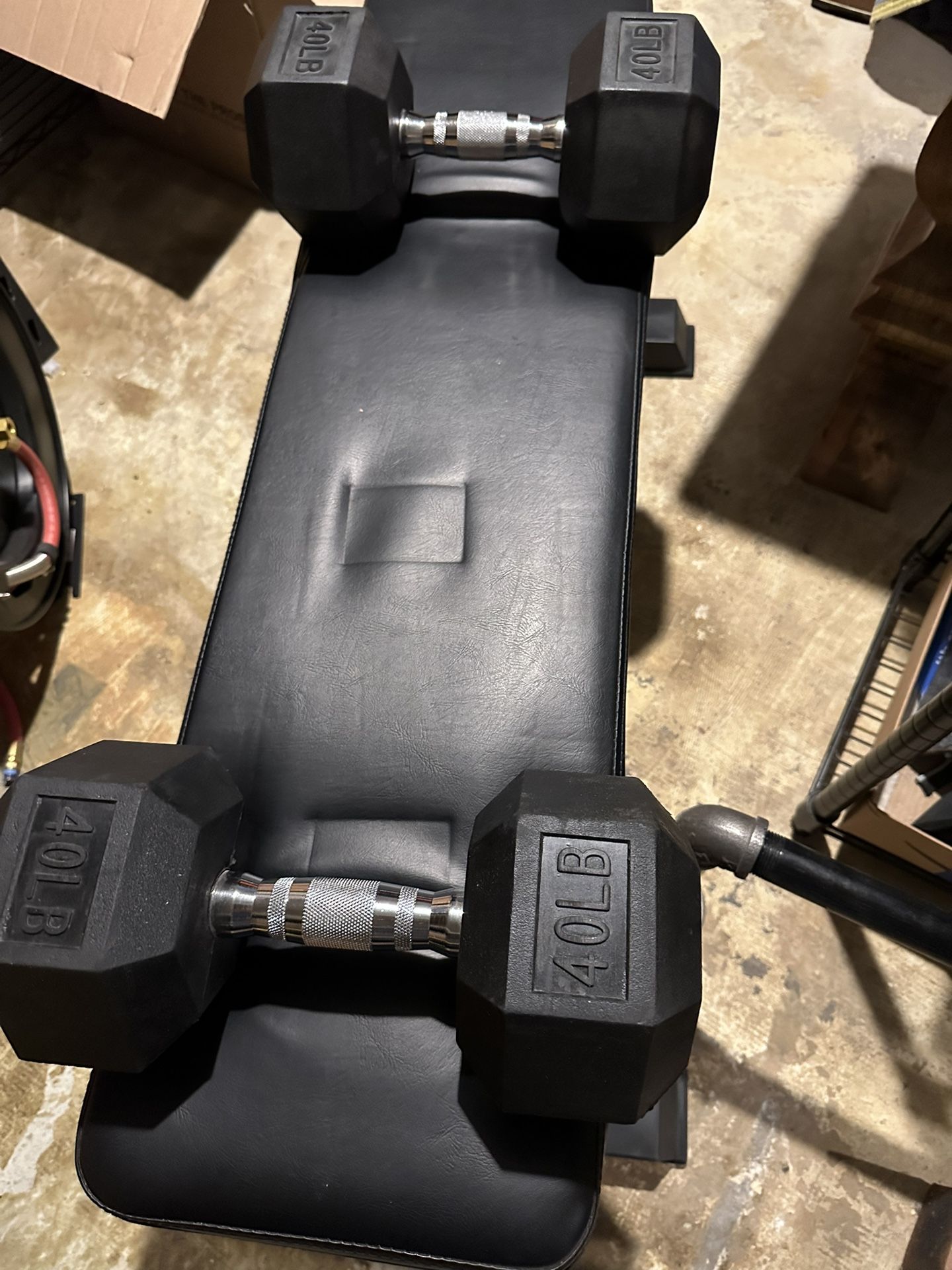 Set Of 40lb Dumbbells And Bench