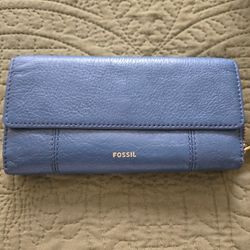 Beautiful Blue Fossil Wallet 