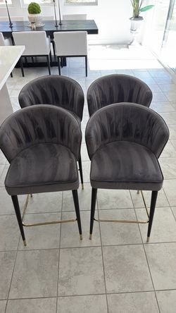 Bar stools set of 4 Velvet