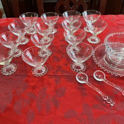 BOOPIE BEADED GLASS CHAMPAGNE SHERBET DESSERT  CUPS