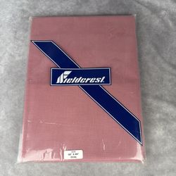NOS Fieldcrest Mauve Oval Tablecloth 60x84 Cotton Blend Vintage