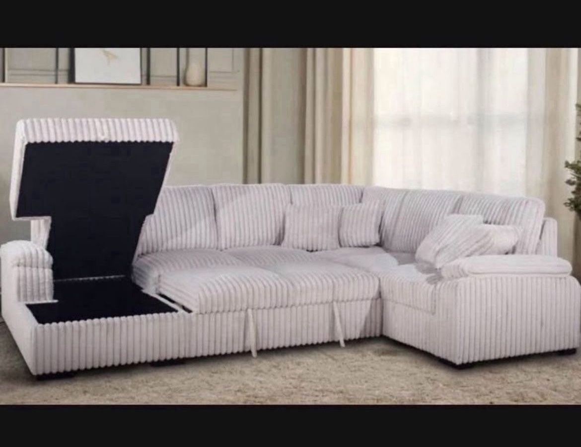 New! Super Comfy U Shaped Sectional Sleeper !! With Storage !!