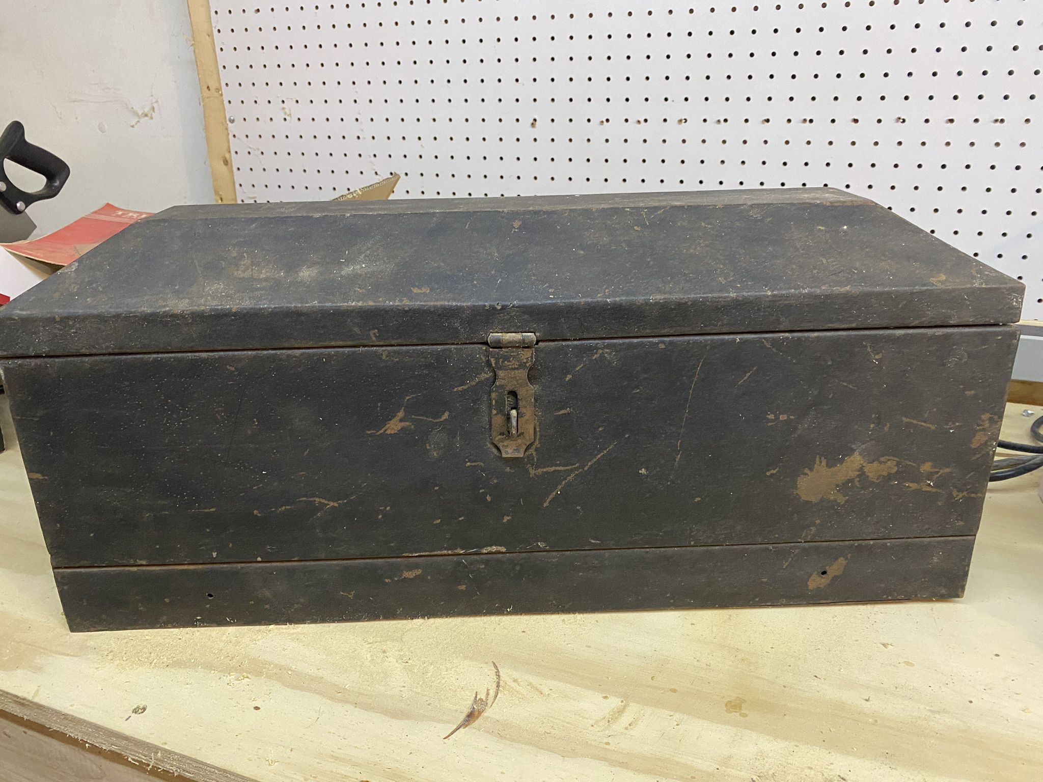 Vintage Hand-made Tool Box with hidden drawer