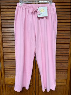 Michael Simon M Women’s Casual Pink Cotton Drawstring Capri Pants NEW