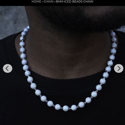Iced Bead And Miami Cuban Link Chain