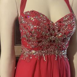 Jump Woman’s Long Sleeve Red With Silver Embellishment 