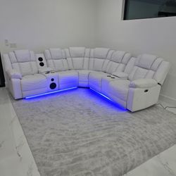 Seccional Reclinable Led Electrico 