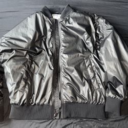 Like New Shiny Black Bomber Jackets Size Xl
