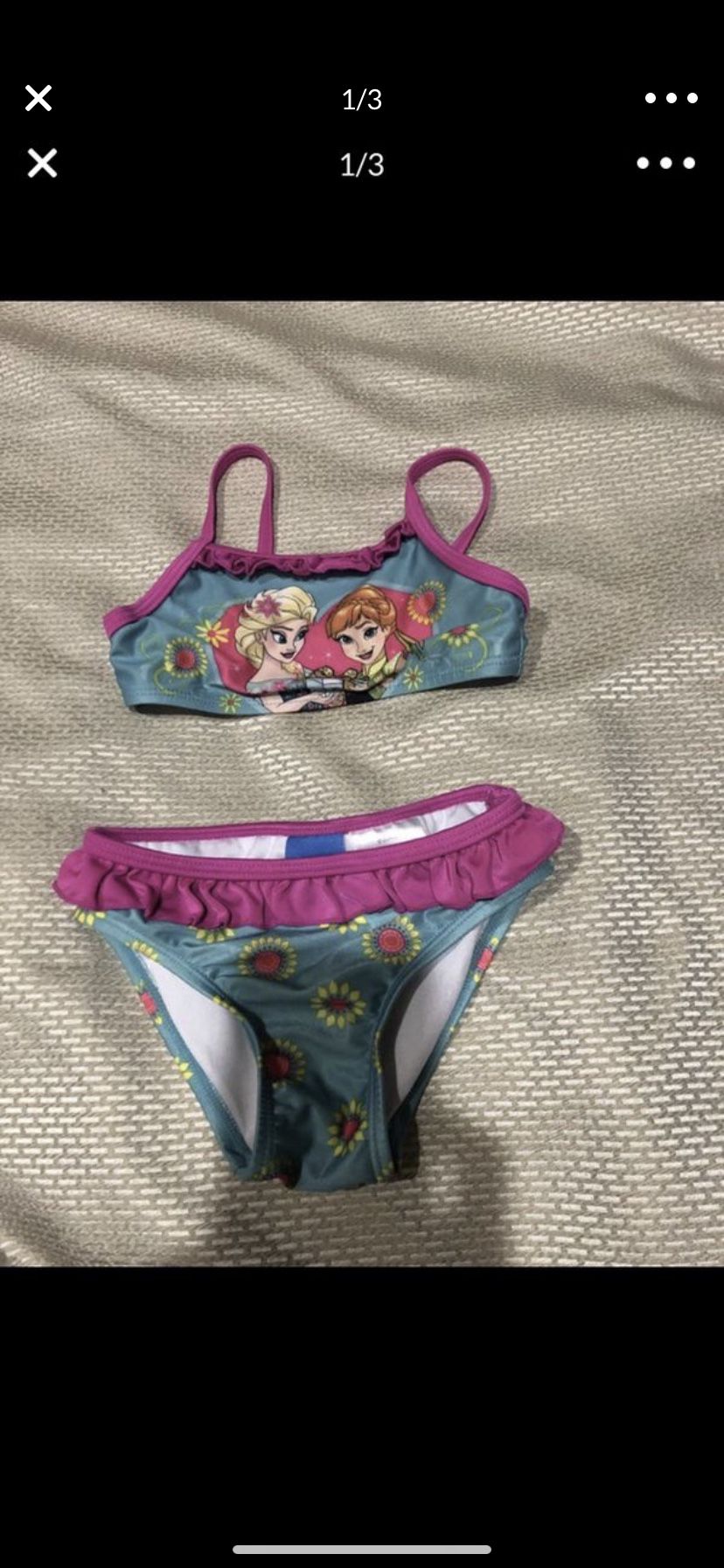 Disney Frozen Elsa and Anna swimsuit size 2 T Excellent condition