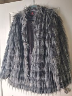 Gray Faux Fur Coat