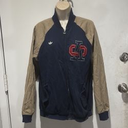 Vintage Adidas Bomber Jacket Mens Small Blue Zip Lightweight Casual