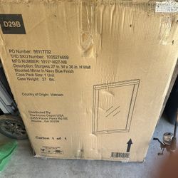 Sturgess 27 X 36 in Rectangular Framed Bathroom Vanity Mirror Navy Blue 27"  36"