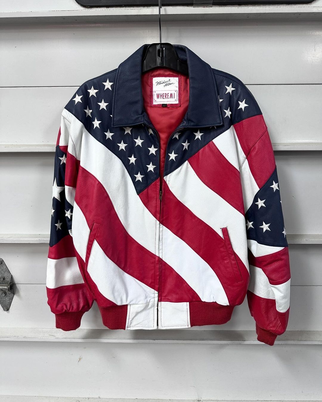 American Flag Leather Jacket.