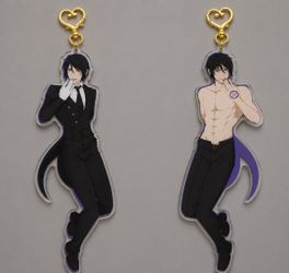 8" Black Butler Sexy Sebastian Double-Sided Acrylic Keychain