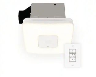 Commerical Electric 80 /110 CFM Ceiling/Wall Mount Roomside Installation Smart Bathroom Exhaust Fan, Bluetooth Speaker, Powered by Hubspace