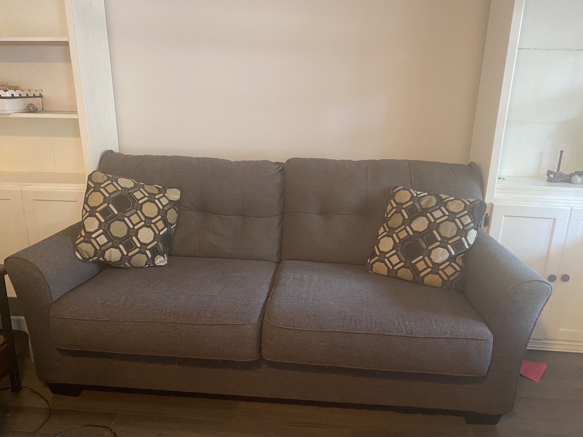 Grey Couch With Cushions