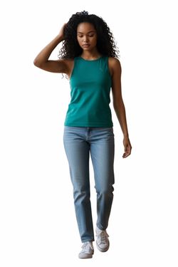 Vanquish Elevate Seamless Emerald Teal Racer Back MIDI Tank Top Size Large