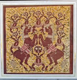 Large Framed Bali Batik Textile Art