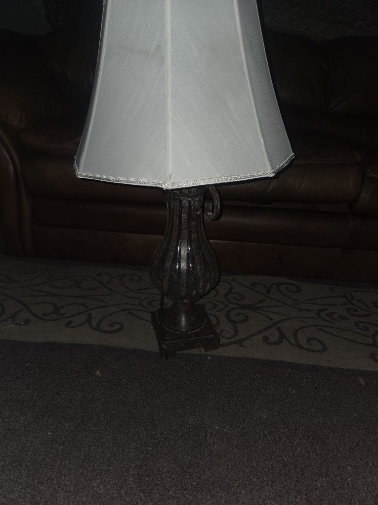 Old Glass And Metal Vintage Lamp