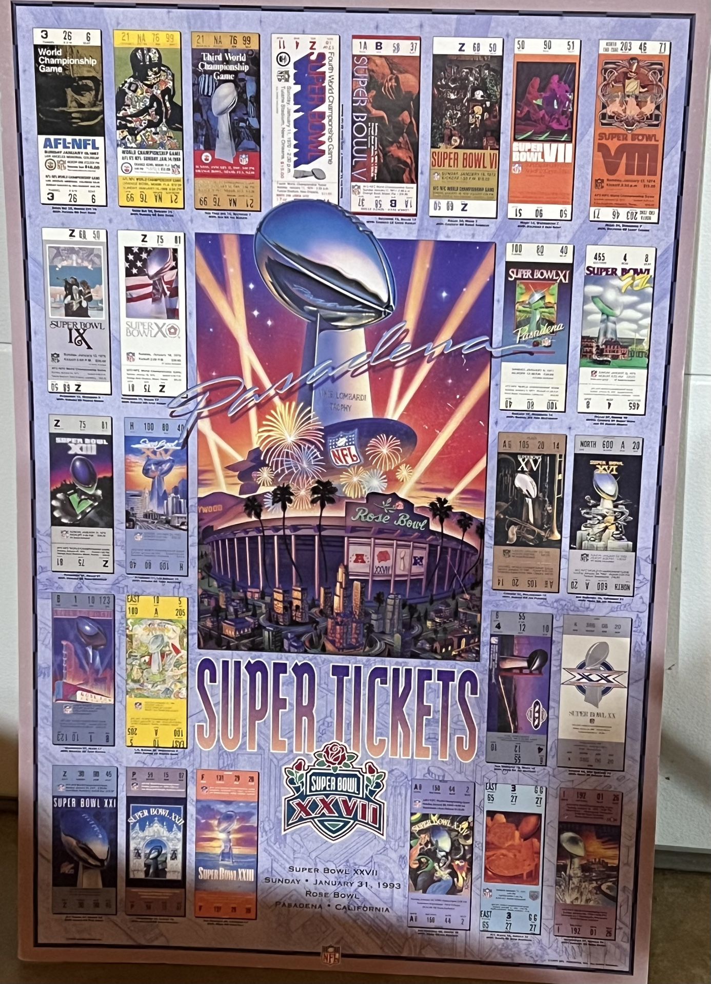 Super Bowl XXVII Super Tickets Poster