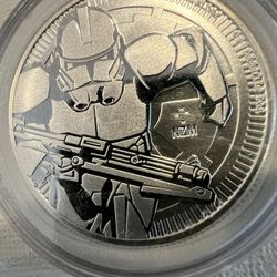 1 Oz Fine Silver Round - $2 Niue Star Wars Storm Trooper In Capsule 