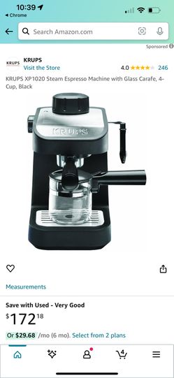 Espresso Coffee Machine Krups Xp1020 Steam Espresso Machine