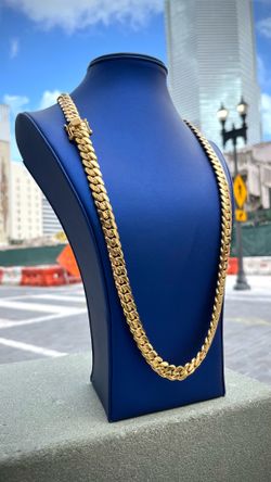 Handmade Miami Cuban Link Chain - 12MM 30” - 14K Gold Plating Over .950 Silver