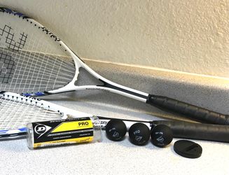 Premium 2-Player Squash Set: 2x SquashGalaxy Intro 5000 Racquets + Dunlop Pro Balls (BRAND NEW!)