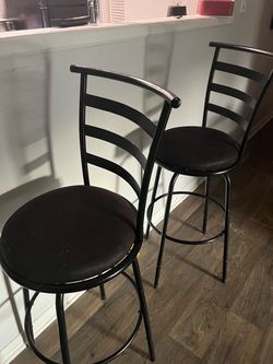 Black metal bar stools (2)