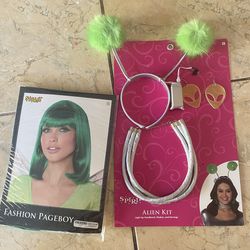 Bundle Halloween Spirit Alien Kit & Wig Costume