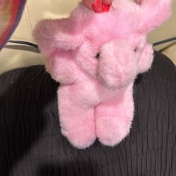 Nanco Pink Elephant Plush Baby Toy Vintage Stuffed 80s