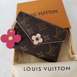Designer Monogram Small Flap Wallet with Flower