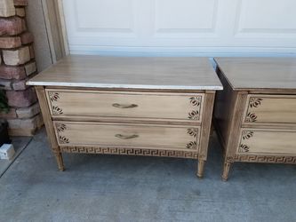 2 vintage tables 1 missing molding