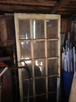 Antique glass panel door