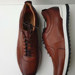 Lace Up Leather Sneakers