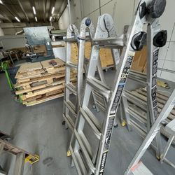 2 Ladders Multi-position Folding Werner / Gorilla 300 Lb. Capacity 
