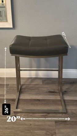 Gray Backless Bar Stool / Chair