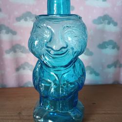 Vintage Tiara Indiana Blue Glass Jolly Mounteer