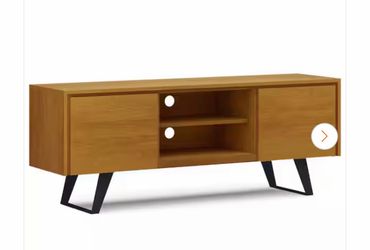 Lowry 63 in. Wide Modern Industrial TV Media Stand in Oak For TVs up to 70 in.