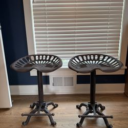 Tractor Seat Stool 24 in. Backless Metal Adjustable Stool (2 Stools)