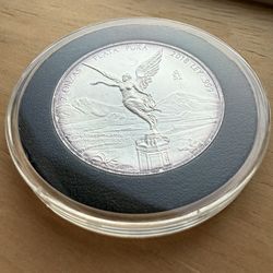 2018 Mexico Libertad 2 Oz Silver 999 BU Onza in Capsule With Only 20400 Minted