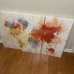 Multi-colored Abstract Map Canvas Picture