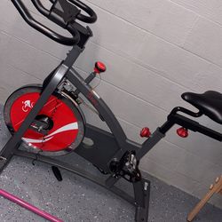 Stationary bike black and red