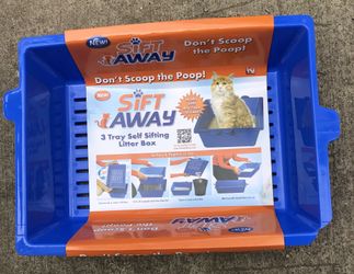 NEW Sift away 3 tray self sitting cat litter box