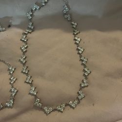 24 Carat Lab Created Princess Cut Heart Diamond Tennis Necklace with Matching Bracelet And Earrings Set PASSES DIAMOND TESTER And Off High Value 925