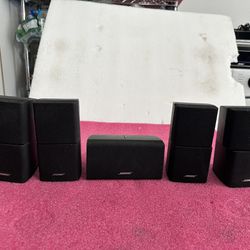 Set Of 5 Bose Double Cube Lifestyle Acoustimass Surround Sound Speaker