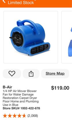 B-Air 1/4 HP Air Mover Blower Fan