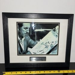 Walt Disney Framed Picture And Autographed Name Plate. Licensed By Disney, Excellent Condition.  13”X15”. 